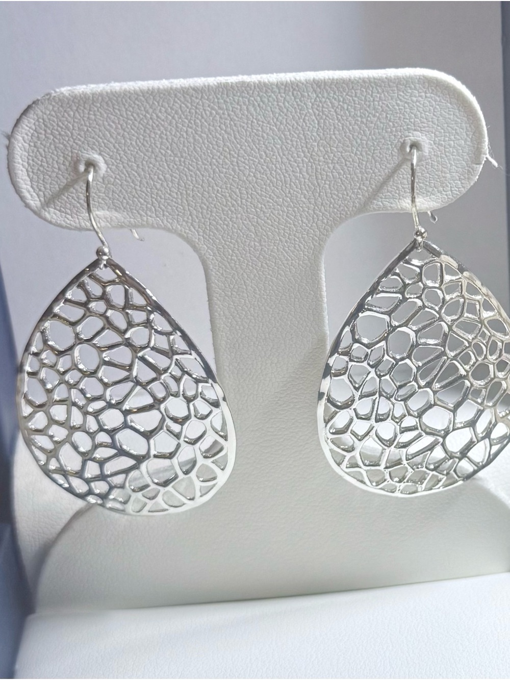 Silver Filigree Teardrop Dangle Earrings - Women Jewelry